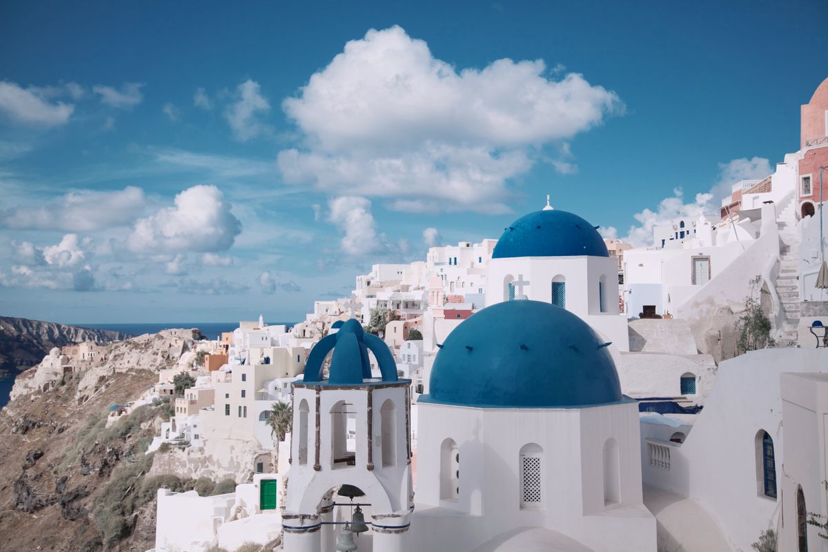 Whitewashed cliffs of Santorini